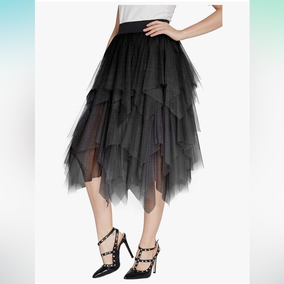 URBAN COCO Layered Tulle Midi Skirt - Picture 2 of 9
